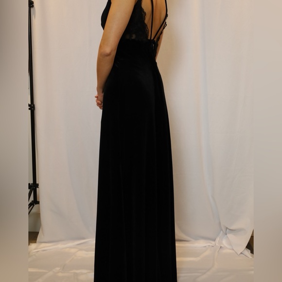 NWT Azazie Black A-Line Lace Velvet Cocktail Dress 🔻 - Picture 12 of 13